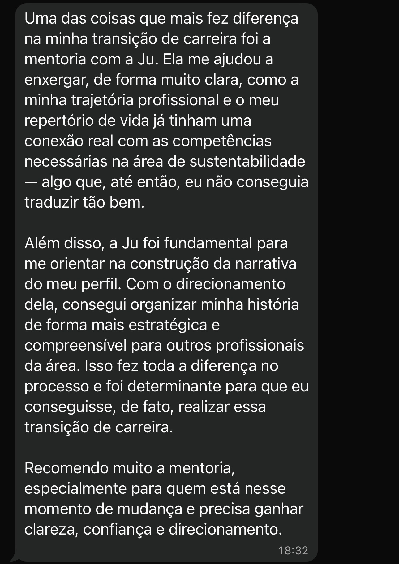 Depoimento de participante do Divã Currículo sobre a transição para sustentabilidade